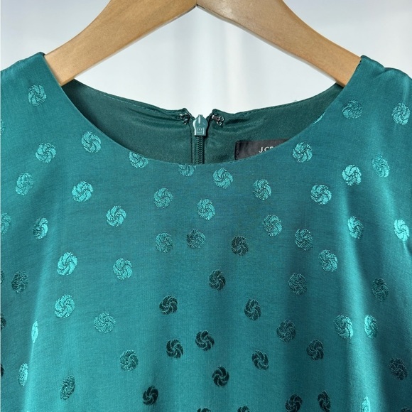 J. Crew Jacquard Floral Dot Shift Dress in Teal Size 00 - Picture 5 of 10